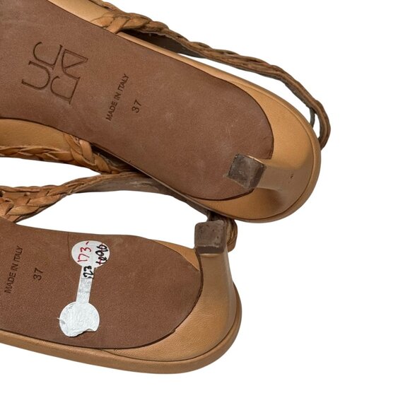 Ulla Johnson Natural Leather Slingback Braid Detail Kitten Heel size 37/6.5 - Picture 13 of 13